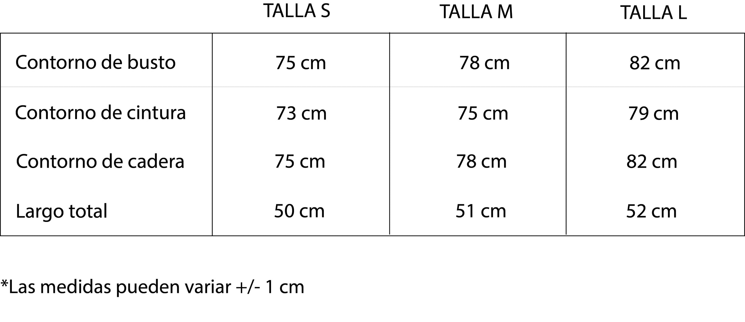 Guía de tallas