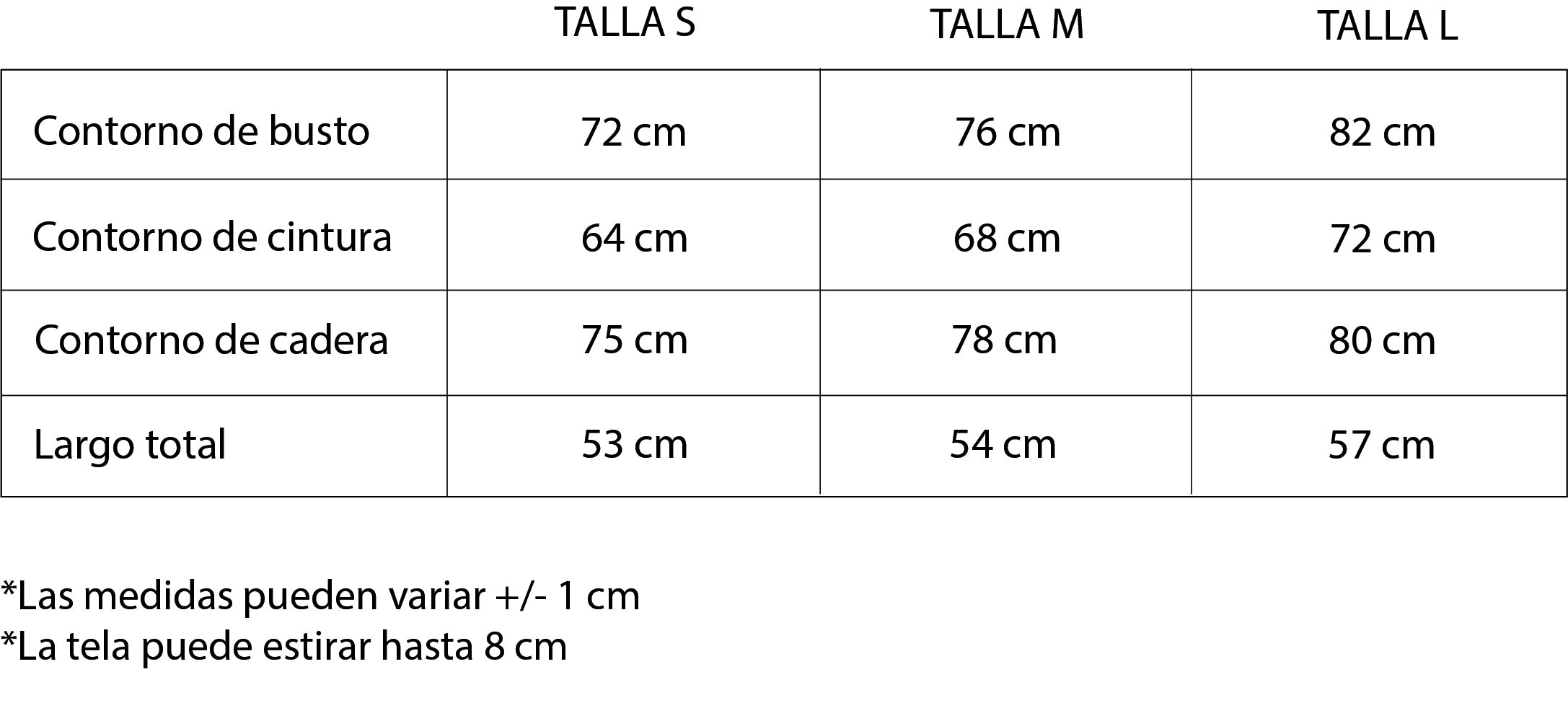 Guía de tallas