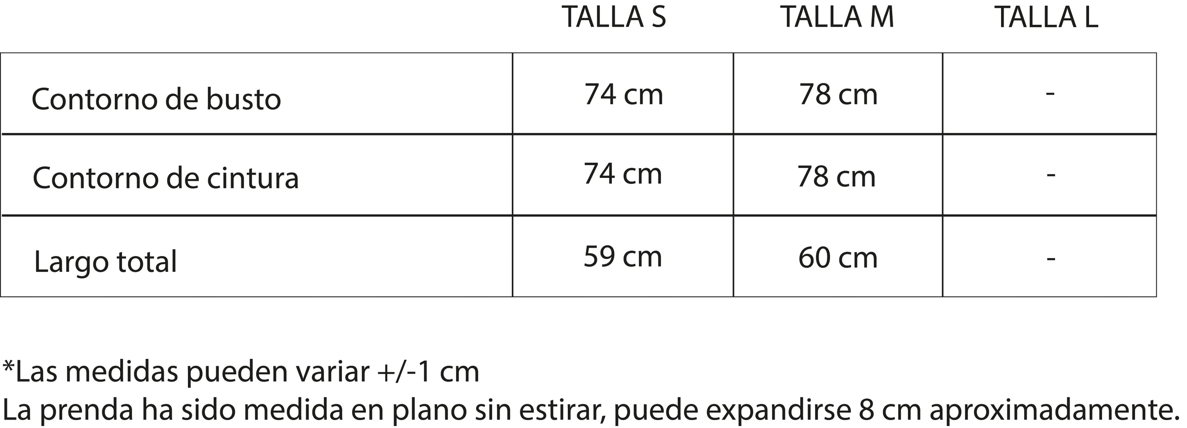 Guía de tallas
