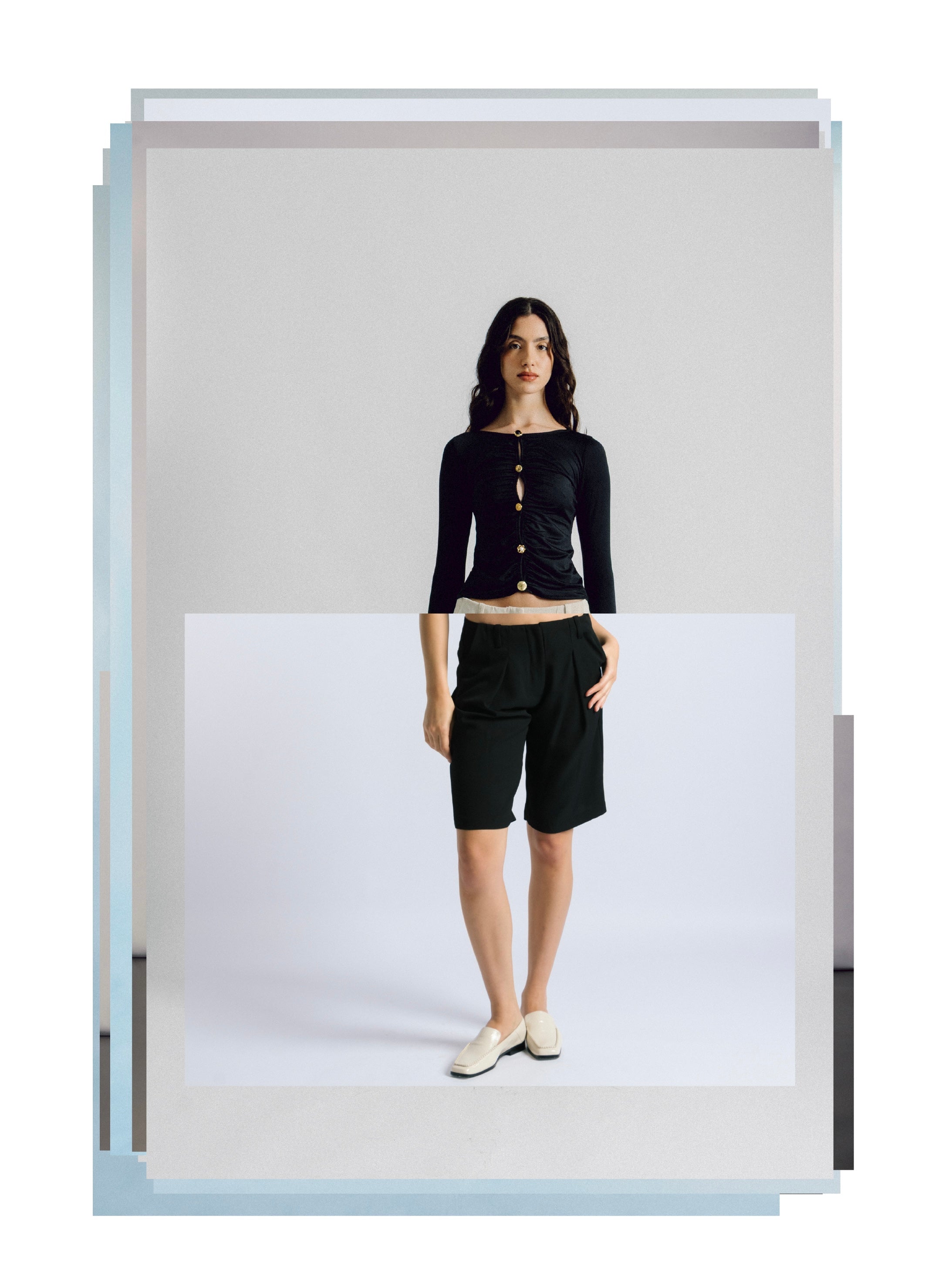 CAMILIA TOP + JUNE BERMUDA black