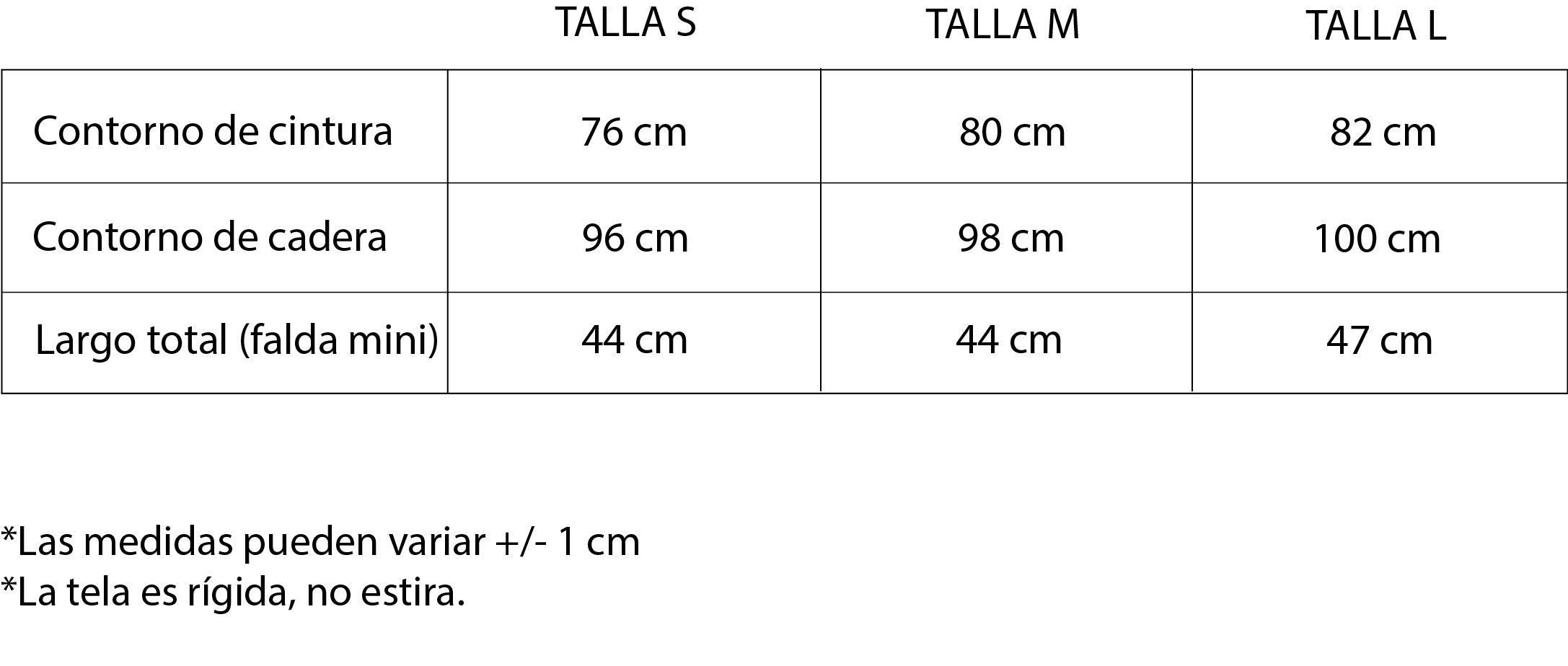 Guía de tallas