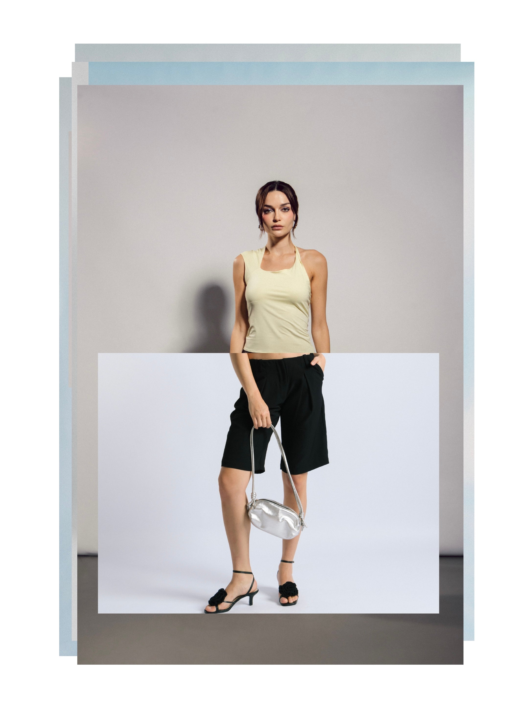JOANE TOP butter yellow + JUNE BERMUDA black