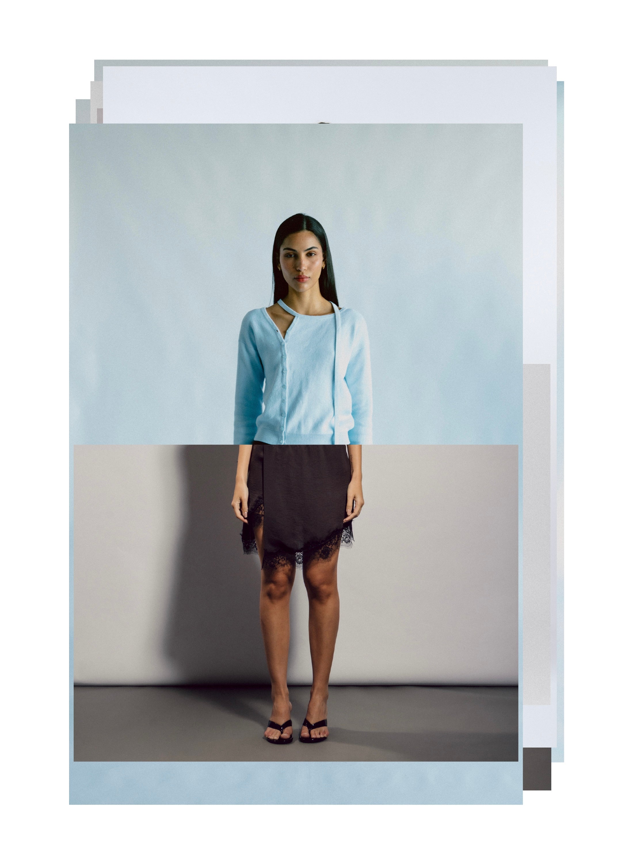 CHRISTY CARDIGAN icy blue + MARGARET SKIRT