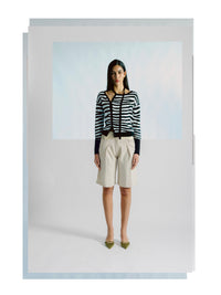 CHRISTY CARDIGAN zebra + JUNE BERMUDA cream