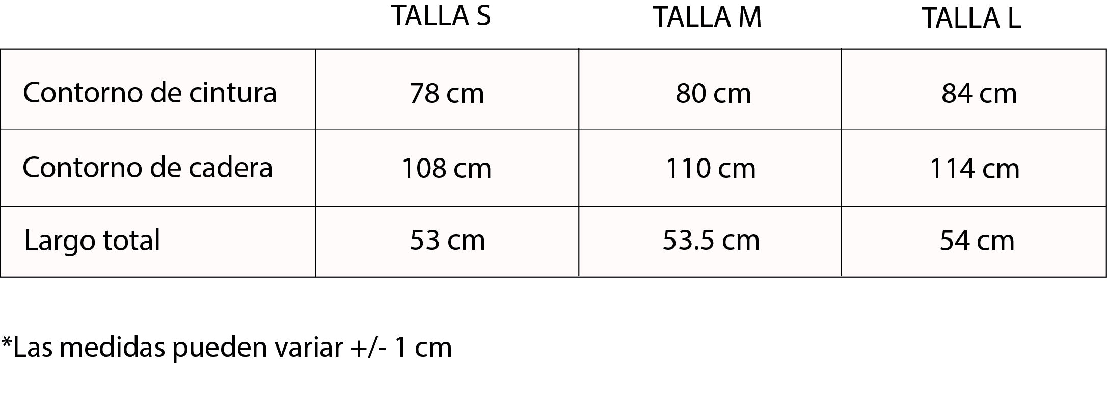 Guía de tallas