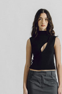 OLIVIA KNIT TOP - BLACK