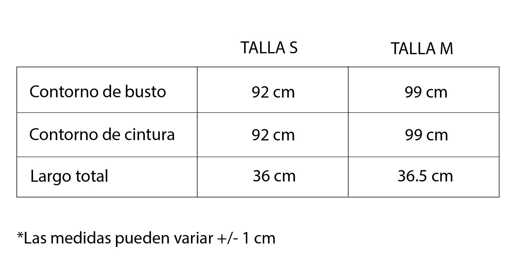 Guía de tallas