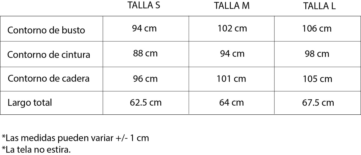Guía de tallas
