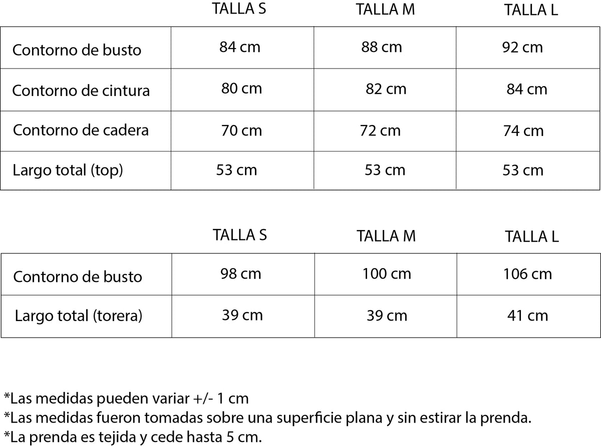 Guía de tallas