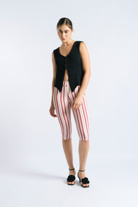 NARA CAPRI PANTS - cream & cherries